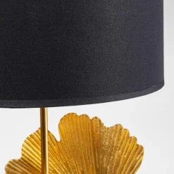 Flores bordlampe, guld/ sort skærm