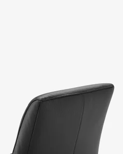 Forano spisebordsstol m/drej & vip | sort læder