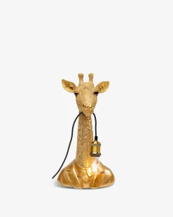 Giraf bordlampe buste, guld