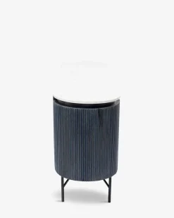 Glenn skænk, sort træ/ hvid marmor top