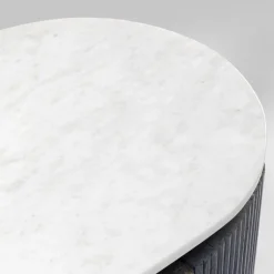 Glenn skænk, sort træ/ hvid marmor top