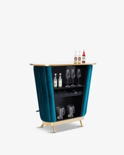 Hollywood bardisk, blå velour