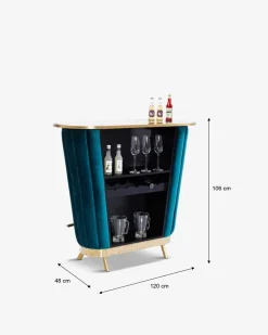 Hollywood bardisk, blå velour