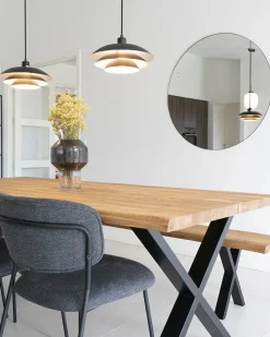 Jessi spejl, sort Ø.100cm