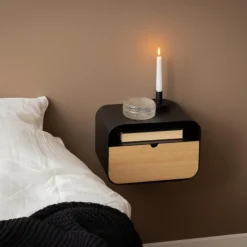 Joliet sengebord oval, sort