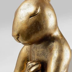 Kanin bordlampe guld/hvid