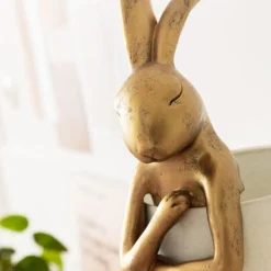 Kanin bordlampe m/skærm, 68cm