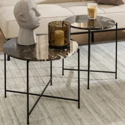 Light sofabord, brun marmor