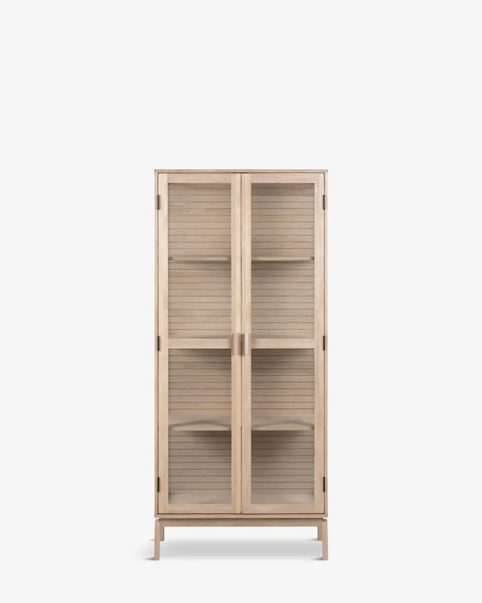 Linley vitrine, hvidpigmenteret eg