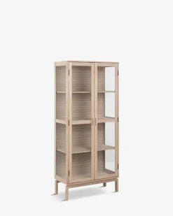 Linley vitrine, hvidpigmenteret eg