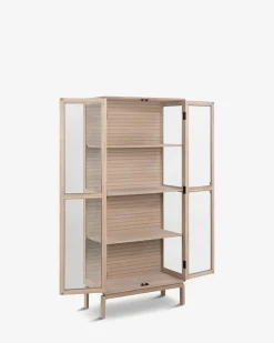 Linley vitrine, hvidpigmenteret eg