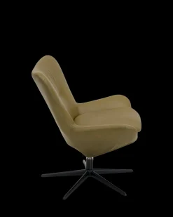 Lotus lænestol, grøn læder