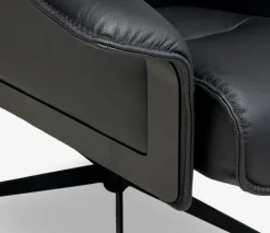 Luxor lænestol m. skammel, sort læder