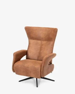 Masset lænestol m/indbygget fodskammel