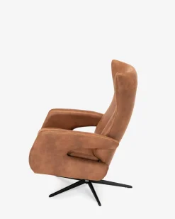 Masset lænestol m/indbygget fodskammel