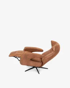 Masset lænestol m/indbygget fodskammel