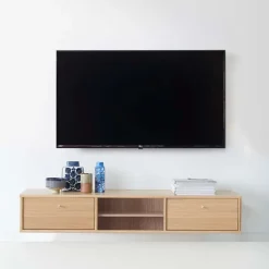 Mistral tv-bord, hvidpigm. eg