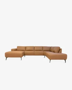 Modu byggesofa, lys cognac læder