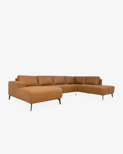 Modu byggesofa, lys cognac læder