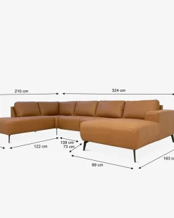 Modu byggesofa, lys cognac læder