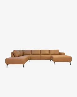 Modu byggesofa, lys cognac læder