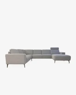 Modu byggesofa, lysegrå velour