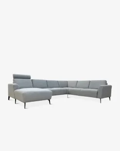 Modu byggesofa m. chaiselong, lys grå