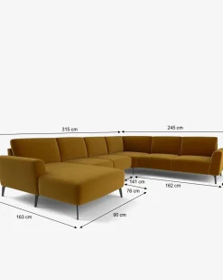 Modu hjørnesofa, gold velour