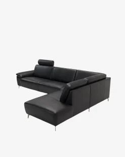 Modu hjørnesofa m/open end højre, sort læder