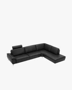 Modu hjørnesofa m/open end højre, sort læder