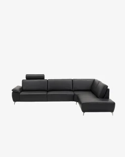 Modu hjørnesofa m/open end højre, sort læder