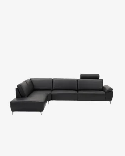 Modu hjørnesofa m/open end venstre, sort læder