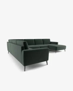 Modu hjørnesofa, mørkegrøn velour