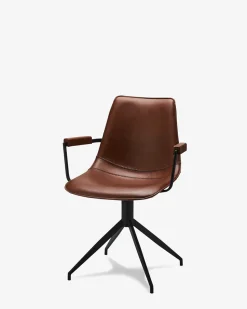 Nava spisebordsstol m/armlæn, Cognac