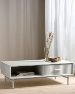 Palma sofabord m/skuffe, greige