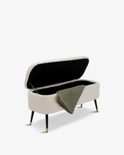 Rico bænk m. opbevaring, creme