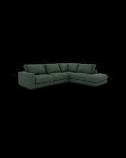 Rio hjørnesofa med pufafslutning højre og bred arm