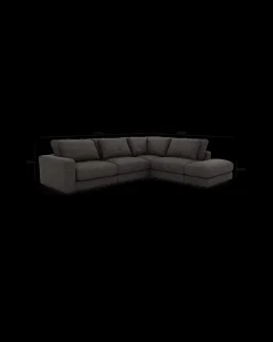 Rio hjørnesofa med pufafslutning højre og bred arm