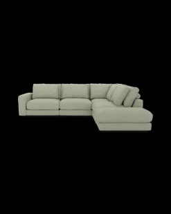 Rio hjørnesofa med pufafslutning højre og bred arm