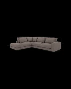Rio hjørnesofa med pufafslutning venstre og bred arm