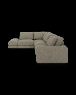 Rio hjørnesofa med pufafslutning venstre og bred arm