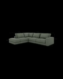 Rio hjørnesofa med pufafslutning venstre og bred arm