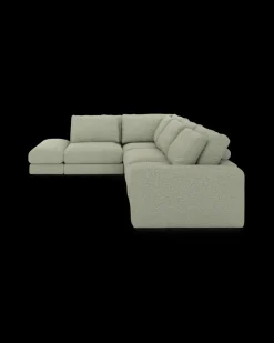 Rio hjørnesofa med pufafslutning venstre og bred arm