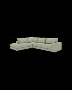 Rio hjørnesofa med pufafslutning venstre og bred arm