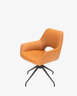 Salento spisebordsstol m/drej, cognac læder