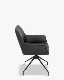 Salento spisebordsstol m/drej, sort læder