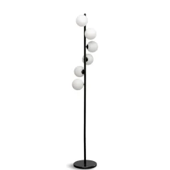Scala balls gulvlampe, sort/frosted
