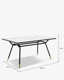 South beach spisebord, hvid marmor look