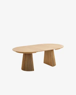 Stella spisebord inkl. 2 tillægsplader, lys eg