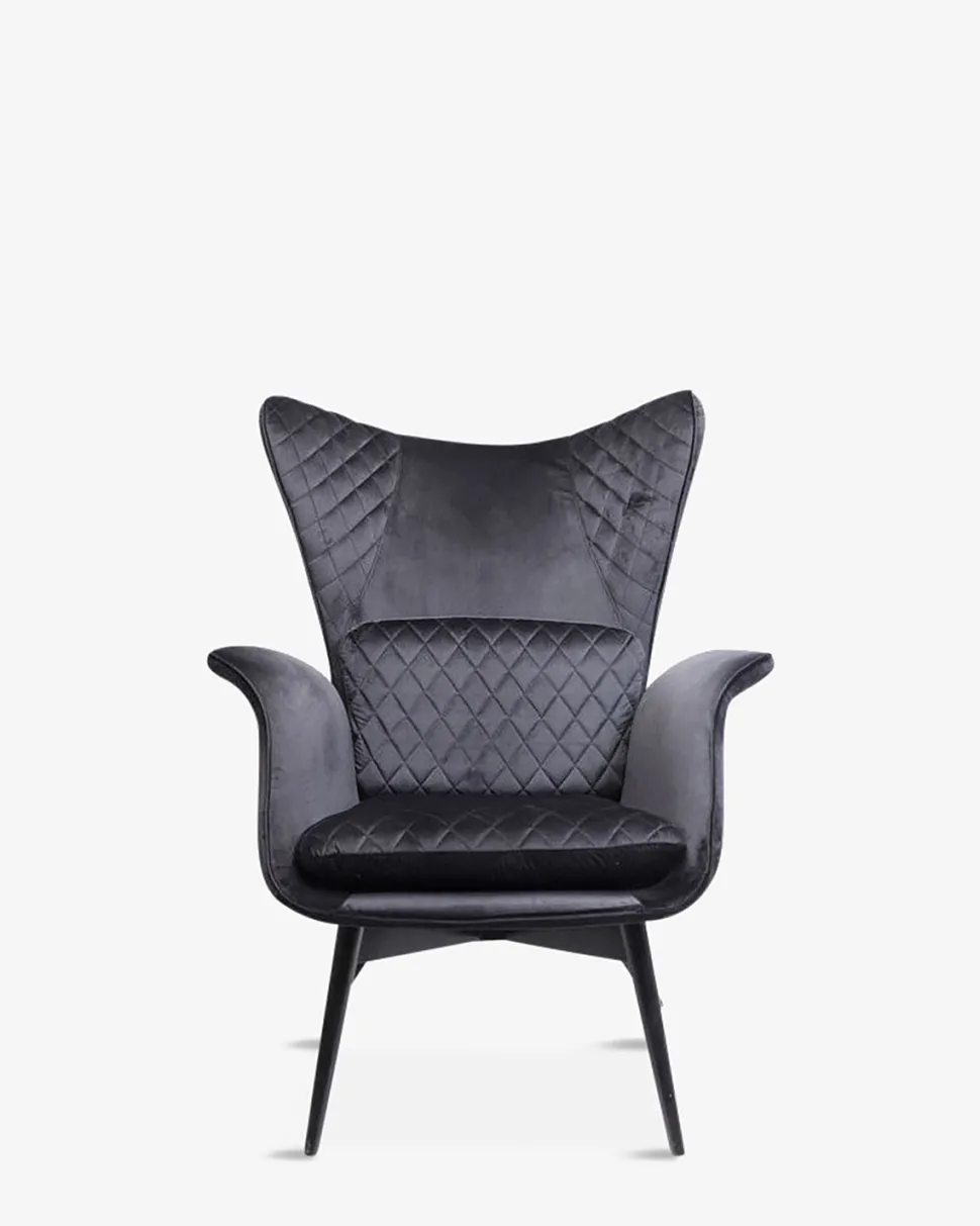 Tudor lænestol, sort velour